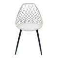 Scaun de gradina Suan picioare metal negru, alb, 56x49x82 cm, imagine suplimentara