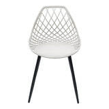 Scaun de gradina Suan picioare metal negru, alb, 56x49x82 cm