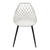 Scaun de gradina Suan picioare metal negru, alb, 56x49x82 cm, imagine suplimentara