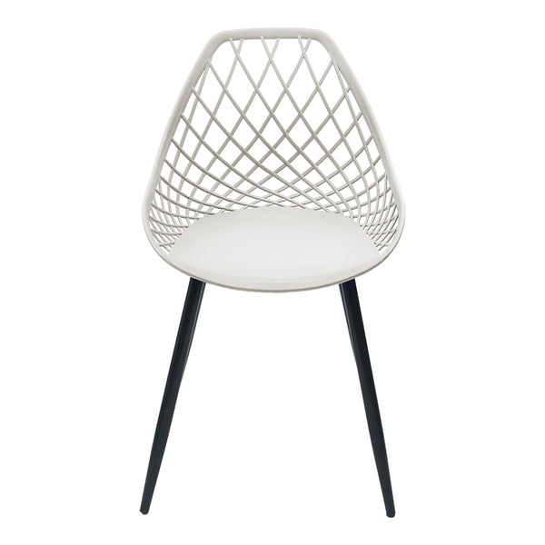 Scaun de gradina Suan picioare metal negru, alb, 56x49x82 cm