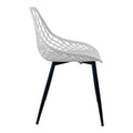 Scaun de gradina Suan picioare metal negru, alb, 56x49x82 cm, detaliu produs