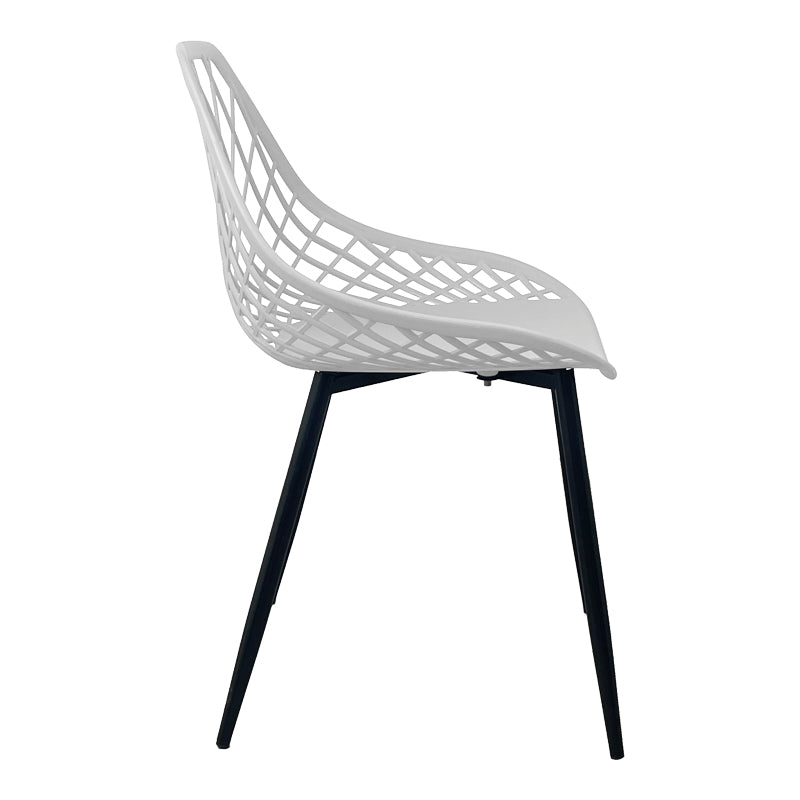 Scaun de gradina Suan picioare metal negru, alb, 56x49x82 cm