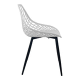 Scaun de gradina Suan picioare metal negru, alb, 56x49x82 cm