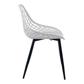 Scaun de gradina Suan picioare metal negru, alb, 56x49x82 cm, detaliu produs