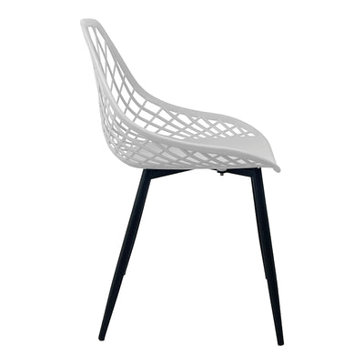 Scaun de gradina Suan picioare metal negru, alb, 56x49x82 cm, detaliu produs