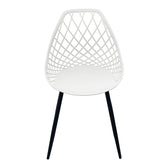 Scaun de gradina Suan picioare metal negru, alb, 56x49x82 cm, perspectiva suplimentara