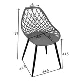 Scaun de gradina Suan picioare metal negru, alb, 56x49x82 cm