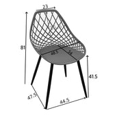 Scaun de gradina Suan picioare metal negru, alb, 56x49x82 cm, foto produs