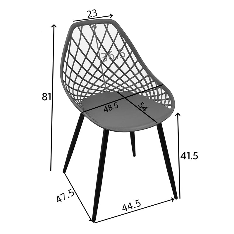 Scaun de gradina Suan picioare metal negru, alb, 56x49x82 cm, foto produs