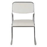Scaun de oaspeti Randin cu spatar rabatabil, cu picioare din crom, Alb - Negru, 42x44x77 cm - Alb