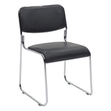 Scaun de oaspeti Randin cu spatar rabatabil, cu picioare din crom, Alb - Negru, 42x44x77 cm - Negru