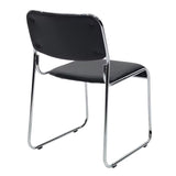 Scaun de oaspeti Randin cu spatar rabatabil, cu picioare din crom, Alb - Negru, 42x44x77 cm - Negru