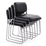 Scaun de oaspeti Randin cu spatar rabatabil, cu picioare din crom, Alb - Negru, 42x44x77 cm - Negru