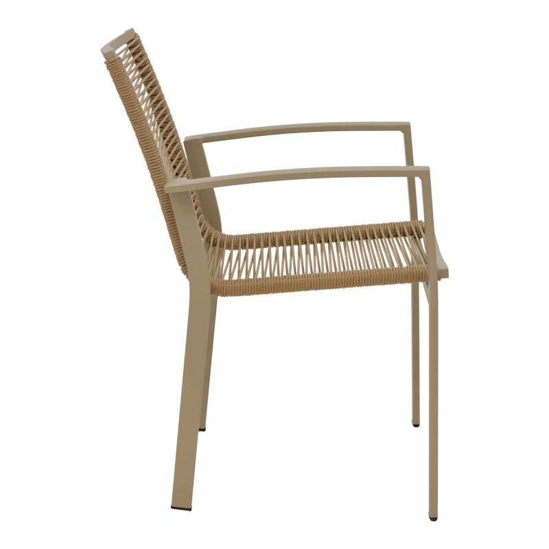 Scaun de plaja din aluminiu si tex Maron, șampanie, Maro - Natural, 57x63x83 cm - Maro