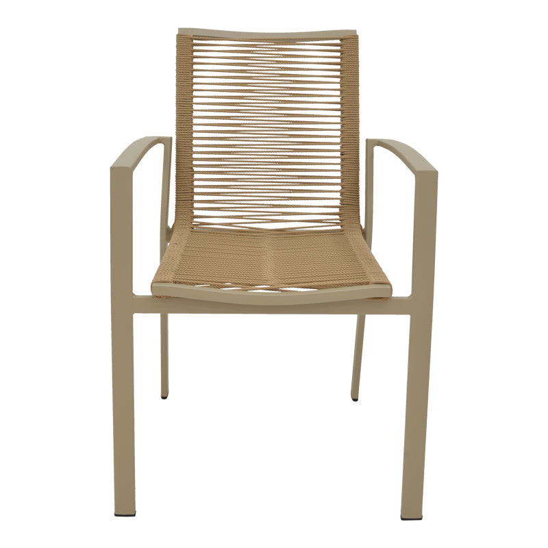 Scaun de plaja din aluminiu si tex Maron, șampanie, Maro - Natural, 57x63x83 cm - Maro