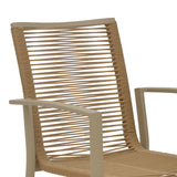 Scaun de plaja din aluminiu si tex Maron, șampanie, Maro - Natural, 57x63x83 cm - Maro