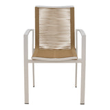 Scaun de plaja din aluminiu si tex Maron, șampanie, Maro - Natural, 57x63x83 cm - Natural