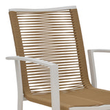 Scaun de plaja din aluminiu si tex Maron, șampanie, Maro - Natural, 57x63x83 cm - Natural