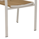 Scaun de plaja din aluminiu si tex Maron, șampanie, Maro - Natural, 57x63x83 cm - Natural