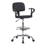 Scaun de receptie Icina I cu role, neagra, 58x54x102-123 cm