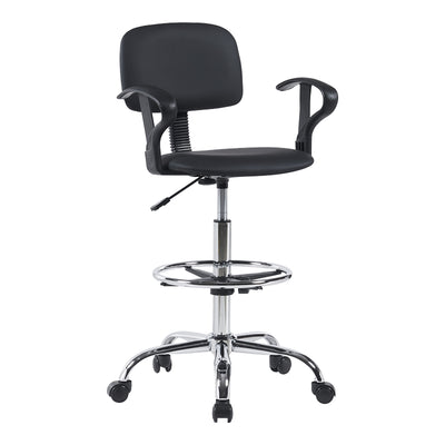 Set De Mobilier De Birou Scaun de receptie Icina I cu role neagra 58x54x102-123cm