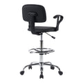 Scaun de receptie Icina I cu role, neagra, 58x54x102-123 cm, imagine suplimentara