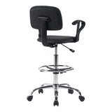Scaun de receptie Icina I cu role, neagra, 58x54x102-123 cm