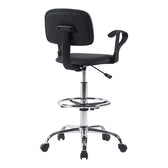 Scaun de receptie Icina I cu role, neagra, 58x54x102-123 cm, imagine suplimentara