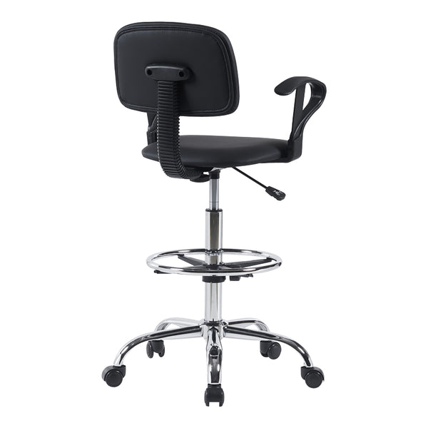 Scaun de receptie Icina I cu role, neagra, 58x54x102-123 cm