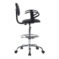 Scaun de receptie Icina I cu role, neagra, 58x54x102-123 cm, detaliu produs