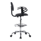 Scaun de receptie Icina I cu role, neagra, 58x54x102-123 cm