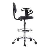 Scaun de receptie Icina I cu role, neagra, 58x54x102-123 cm, detaliu produs