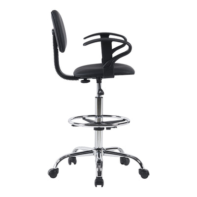 Scaun de receptie Icina I cu role, neagra, 58x54x102-123 cm, detaliu produs