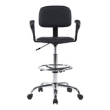 Scaun de receptie Icina I cu role, neagra, 58x54x102-123 cm