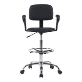 Scaun de receptie Icina I cu role, neagra, 58x54x102-123 cm, perspectiva suplimentara