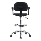 Scaun de receptie Icina I cu role, neagra, 58x54x102-123 cm
