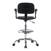 Scaun de receptie Icina I cu role, neagra, 58x54x102-123 cm, foto produs
