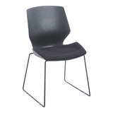 Scaun de vizitator, autentic negru cu perna, 47x52x85 cm