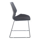 Scaun de vizitator, autentic negru cu perna, 47x52x85 cm