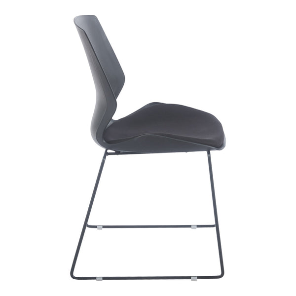 Scaun de vizitator, autentic negru cu perna, 47x52x85 cm