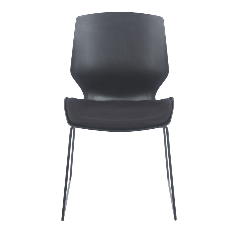 Scaun de vizitator, autentic negru cu perna, 47x52x85 cm