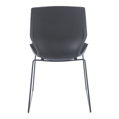 Scaun de vizitator, autentic negru cu perna, 47x52x85 cm, perspectiva suplimentara