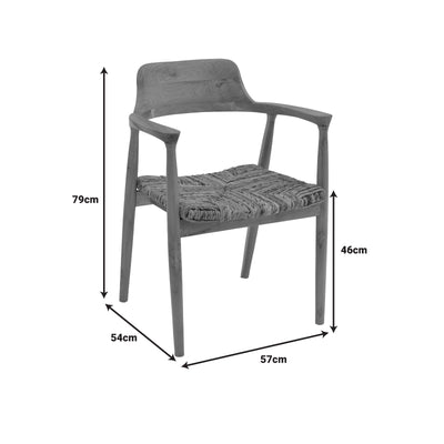 Scaun Denverone lemn de tec, Natura, Natur, 57x54x79 cm, foto produs 9