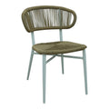 Scaun din aluminiu cu ratan Agus stivuibil Alb, 55x63x77 cm