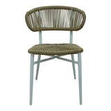 Scaun din aluminiu cu ratan Agus stivuibil, Alb, 55x63x77 cm