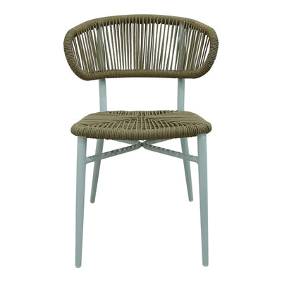 Scaun din aluminiu cu ratan Agus stivuibil, Alb, 55x63x77 cm, detaliu produs