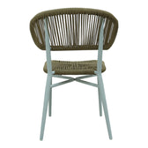Scaun din aluminiu cu ratan Agus stivuibil, Alb, 55x63x77 cm, perspectiva suplimentara