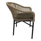 Scaun din aluminiu Legana cadru antracit-ratan, Natural, 56x66x82 cm, imagine suplimentara
