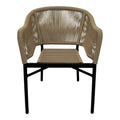 Scaun din aluminiu Legana cadru antracit-ratan, Natural, 56x66x82 cm, detaliu produs