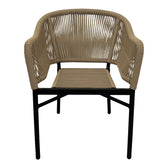 Scaun din aluminiu Legana cadru antracit-ratan, Natural, 56x66x82 cm, detaliu produs